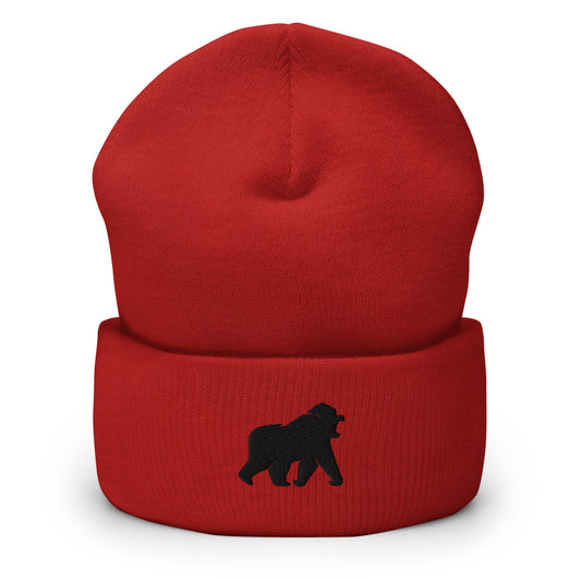 Gorilla Silhouette Cuffed Beanie