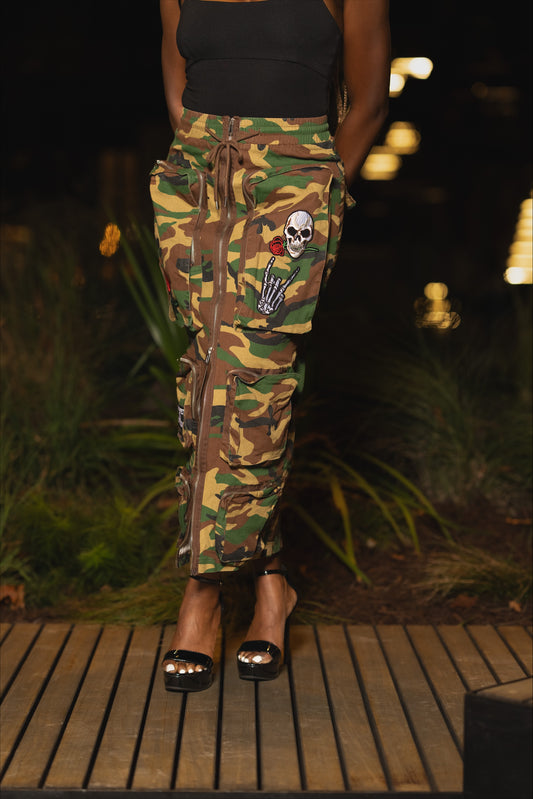 Utility Camo Skirt with Zipper