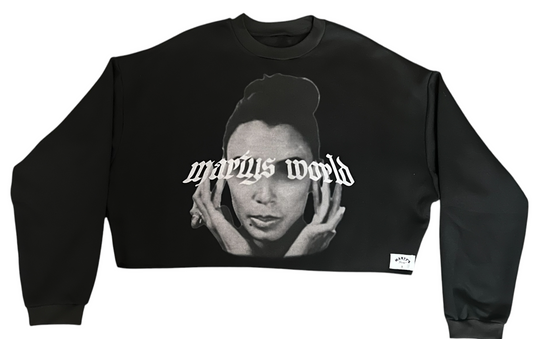 Martys World Graphic Cropped Sweat shirt