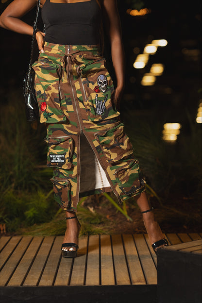 Utility Camo Skirt with Zipper