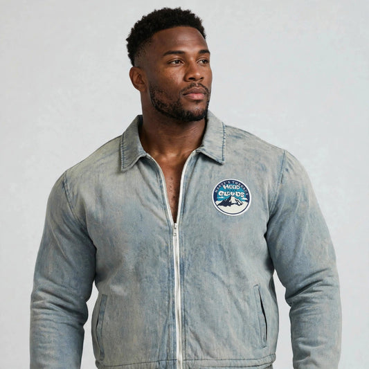 Thunderstorm Washed denim Full Zip Jacket-Cloud Collection Martys x Concrete