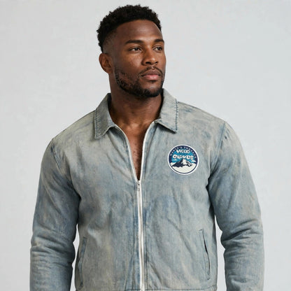 Thunderstorm Washed denim Full Zip Jacket-Cloud Collection Martys x Concrete