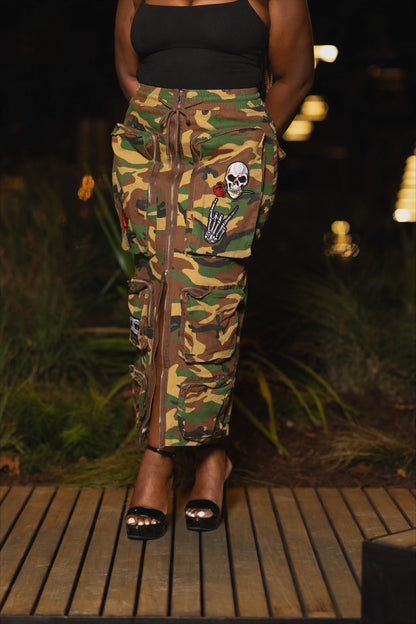 Utility Camo Skirt with Zipper