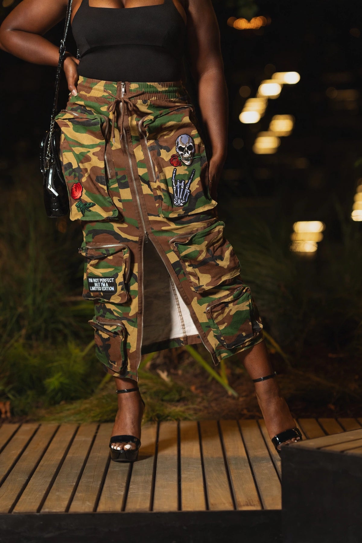 Utility Camo Skirt with Zipper